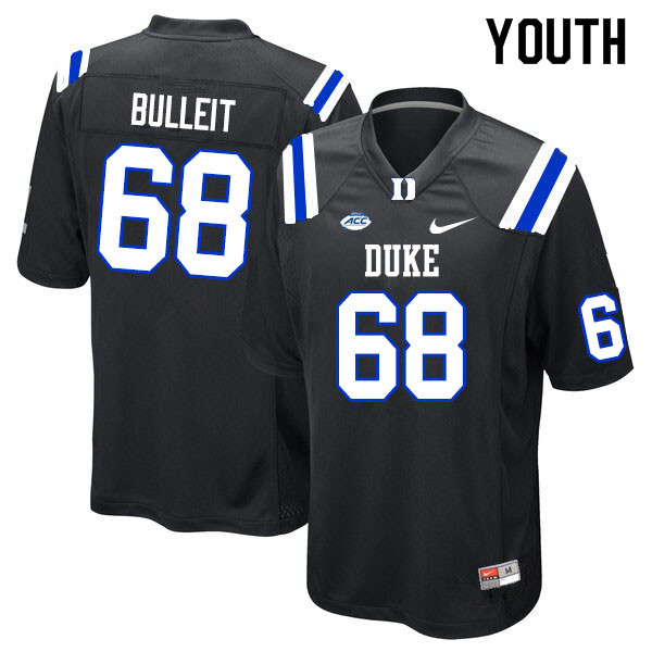 Youth #68 Clark Bulleit Duke Blue Devils College Football Jerseys Sale-Black